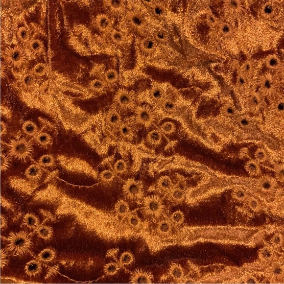 📌 NWT ASOS DESIGN Maternity Velvet Boderie Shirred Midi Dress In Rust - Picture 4 of 5